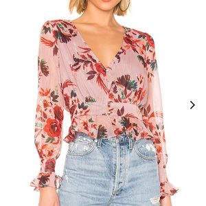 Lovers + Friends Nate Blouse in Holiday Floral